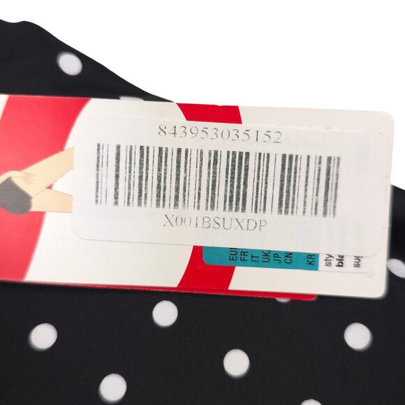 Spanx Shaping Flirty Skirted Swim Bottom Black Polka Dot High Waist - Picture 9 of 10